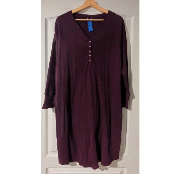 Kit and Ace | Dawn Waffle Lounge Dress In Purple - Picture 3 of 12